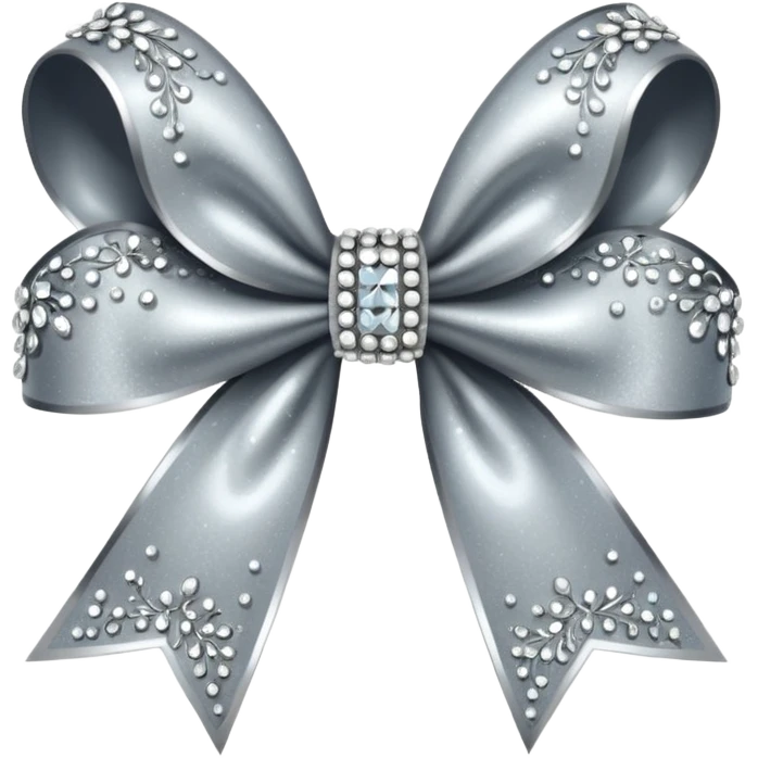 silver sparkling bow emoji