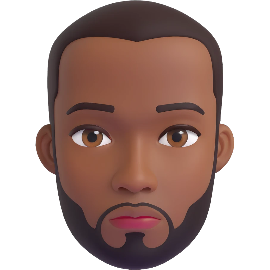 kale Black man, serious expression, simple background emoji