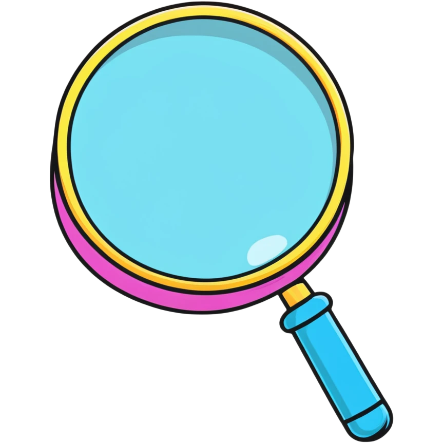 colorful magnifying glass emoji