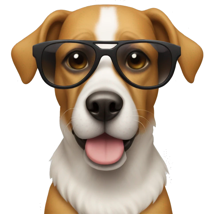 a dog with sunglasses emoji