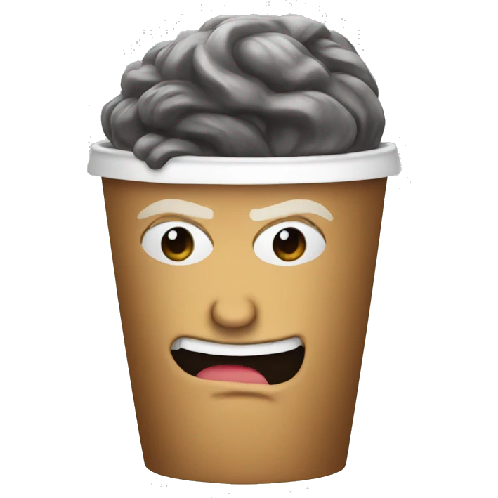 Coffee cup with trump wig emoji