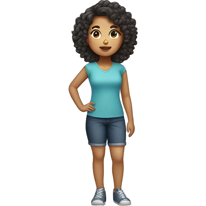 Filipino girl with curly hair emoji