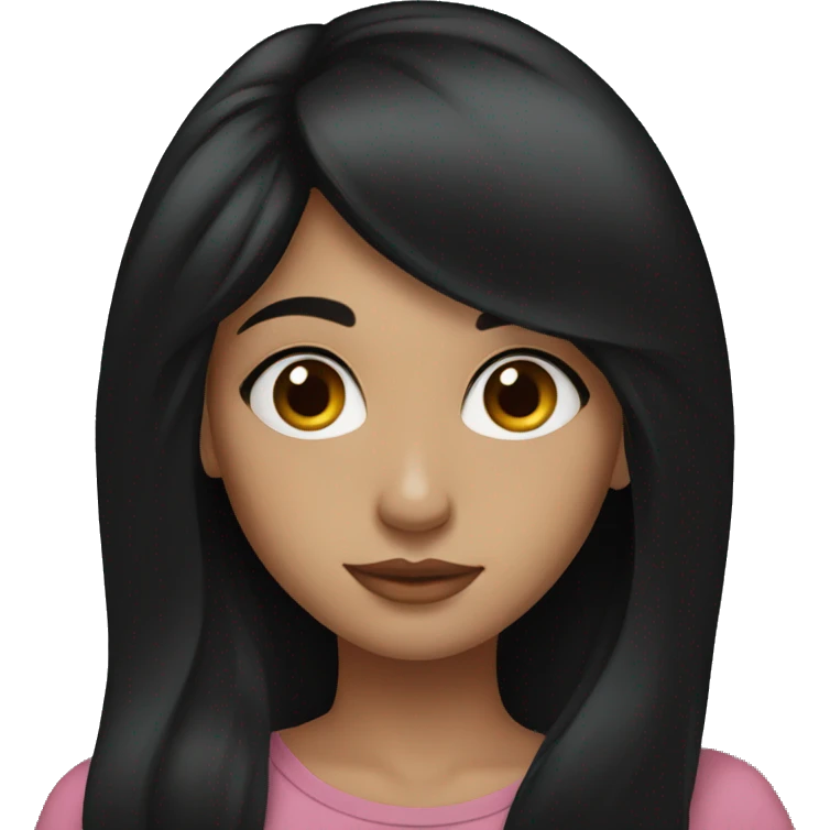 Beautiful girl,Black hair,long hair,Black eyes,indian emoji