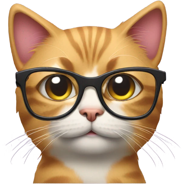 disturbed cat with 80’s glasses emoji