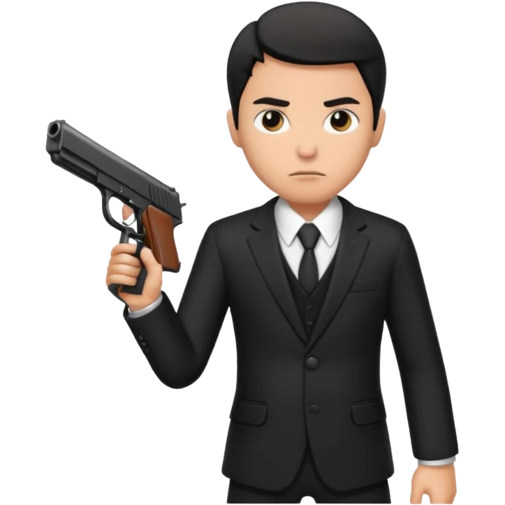 mafia human in black with a gun emoji