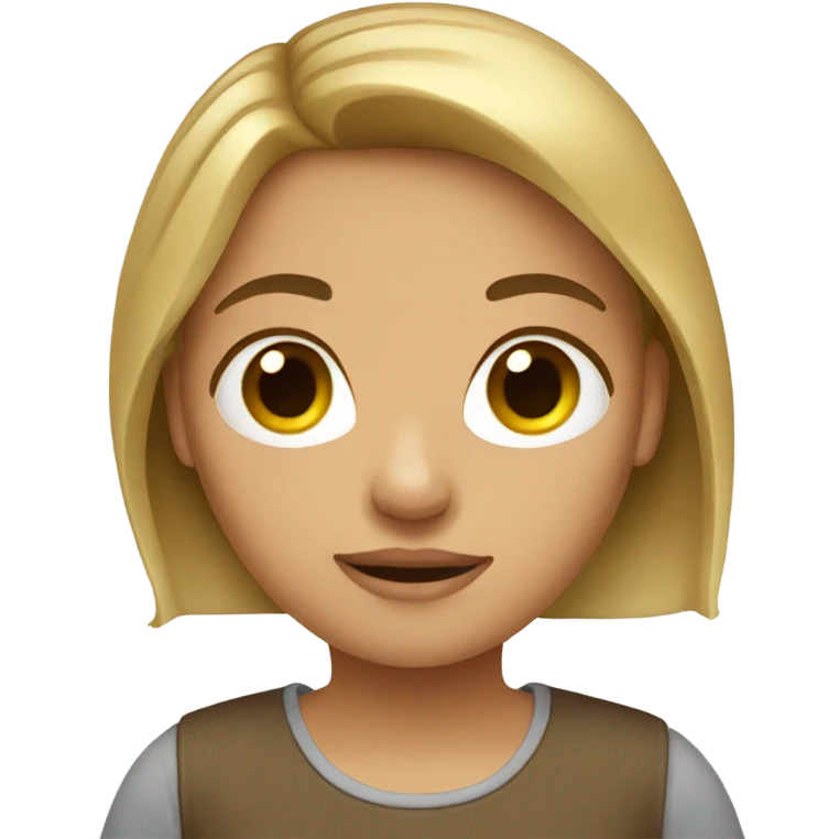 Brown hair girl with blond emoji