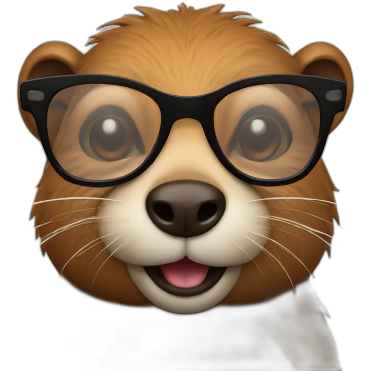 Beaver with glasses emoji