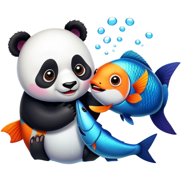 Good morning panda and fish emoji