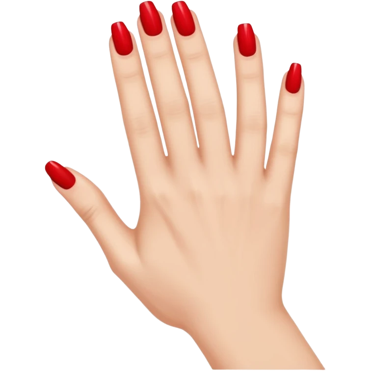 A woman's hand with red nail polish emoji