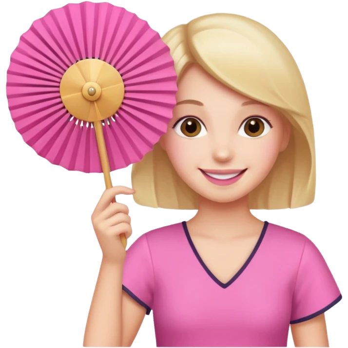 Clean girl pink fan and I love emoji