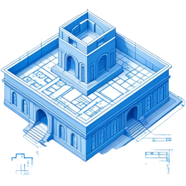blueprint plan with architectural lines and symbols emoji