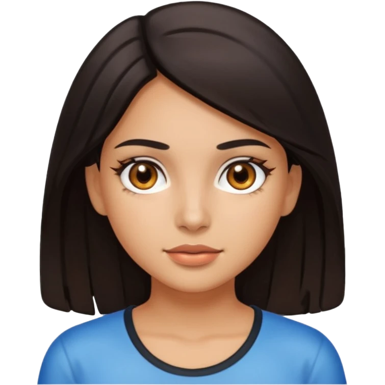 Latina girl with shiny, oily skin emoji