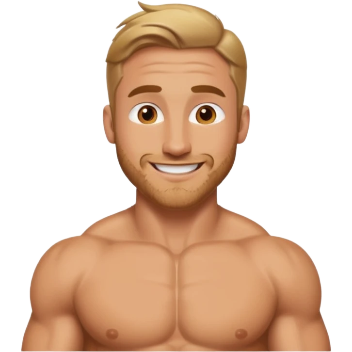 Muscular topless rian gosling shows his muscles emoji