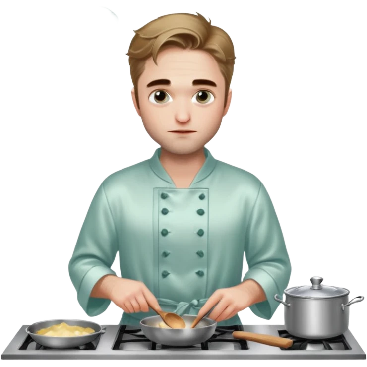 robert pattinson en nuisette qui fait la cuisine  emoji
