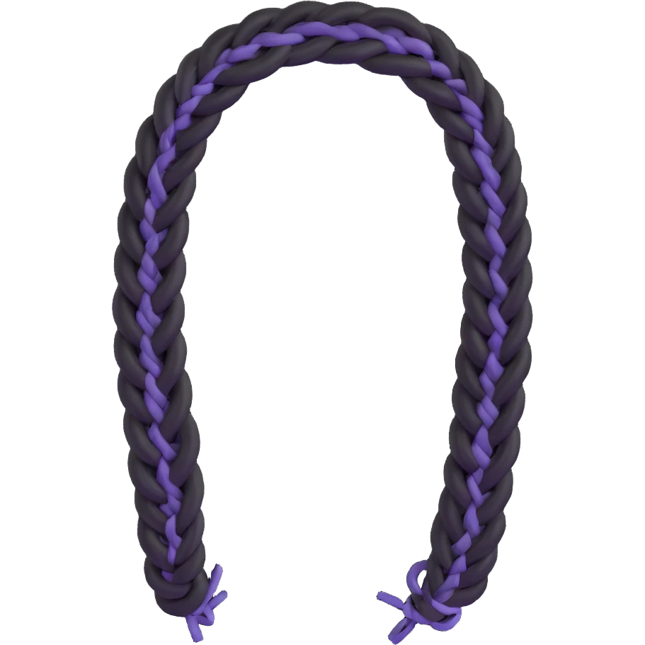 hair braid with silver rings emoji