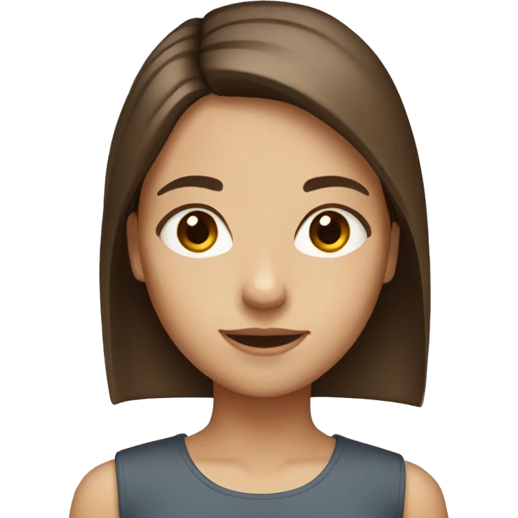 Girl with straight brown hair and brown eyes emoji