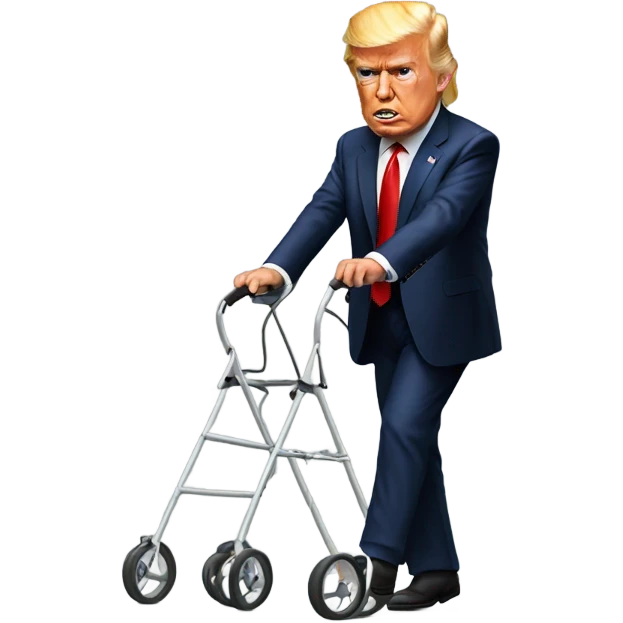 Trump with a walker emoji