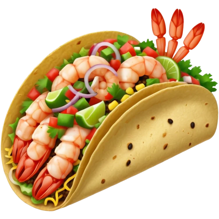 Shrimp taco with salsa emoji