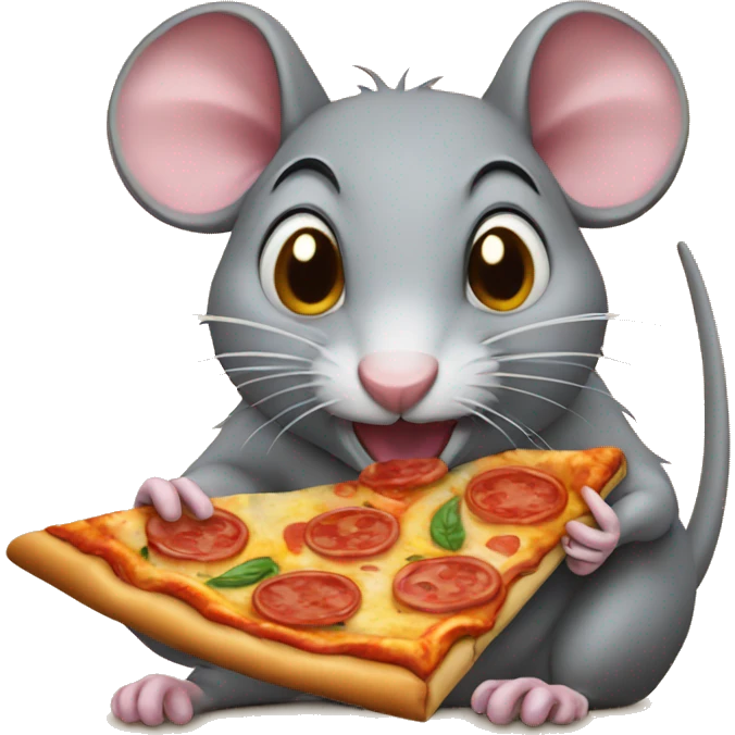 Rat eating pizza emoji