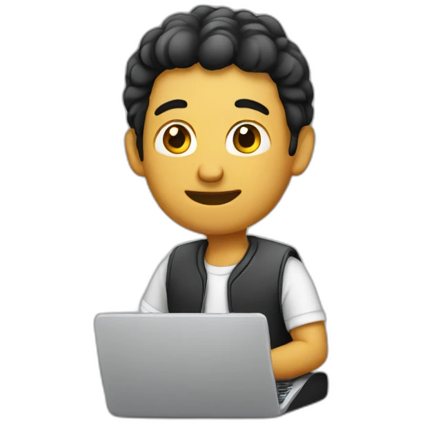 Chico con su laptop emoji