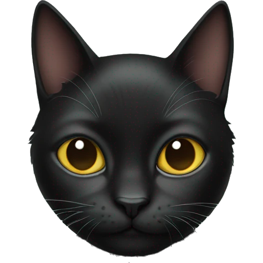 Black cat with iPhone emoji
