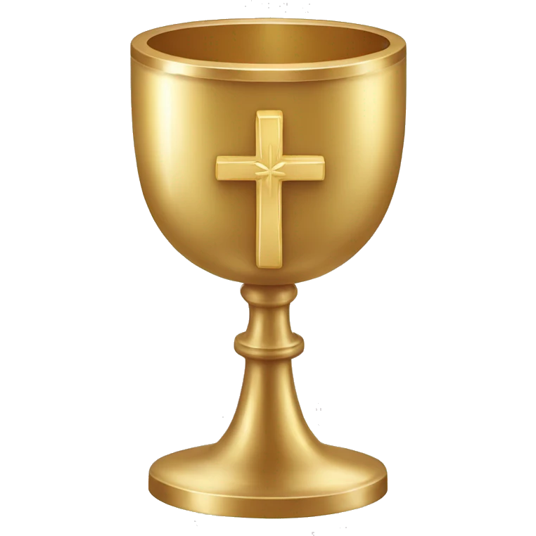 eucharist gold chalice circular bread emoji