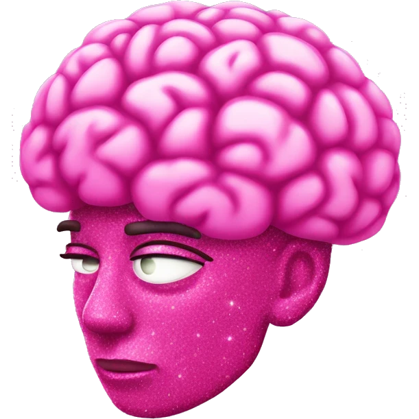pink glittery brains emoji