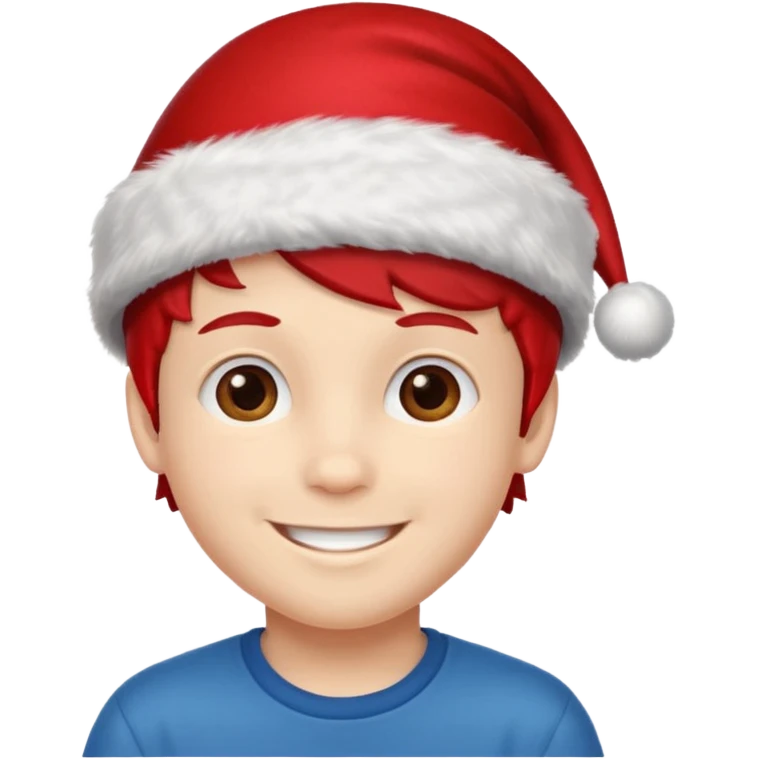 boy with red xmas hat emoji