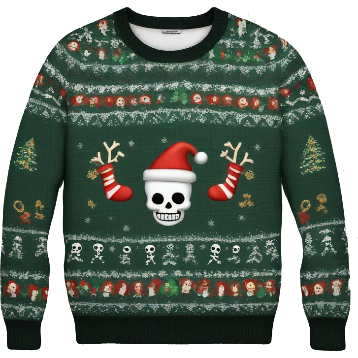 skeleton christmas sweater emoji