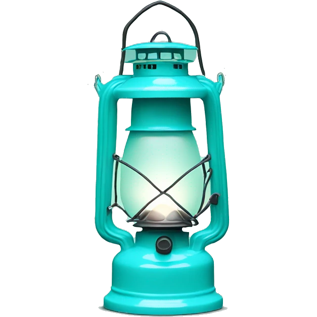 Realistic tiffany blue camping lantern emoji