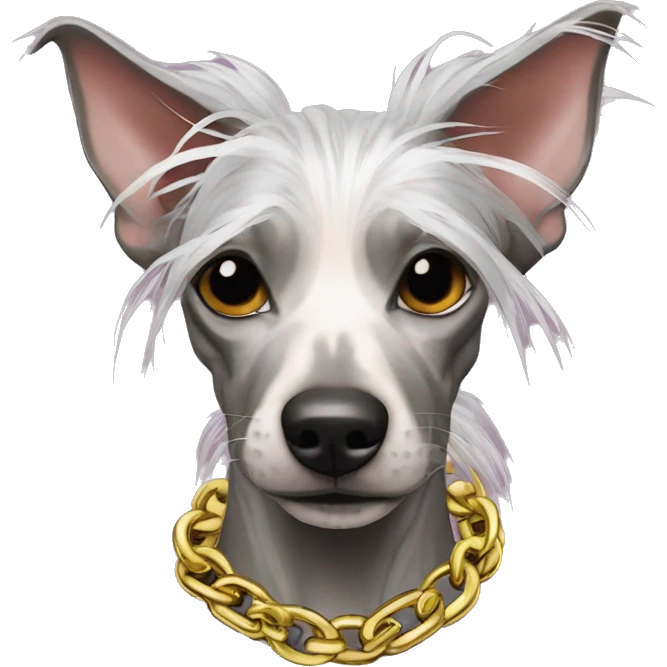 Punk Chinese crested neon hair gold chain piercings tattoos emoji