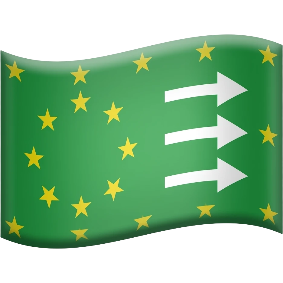 12 звезд и три стрелы на знамени зеленом emoji