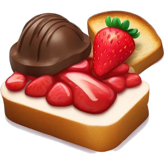 Chocolate strawberry and breaf toast emoji