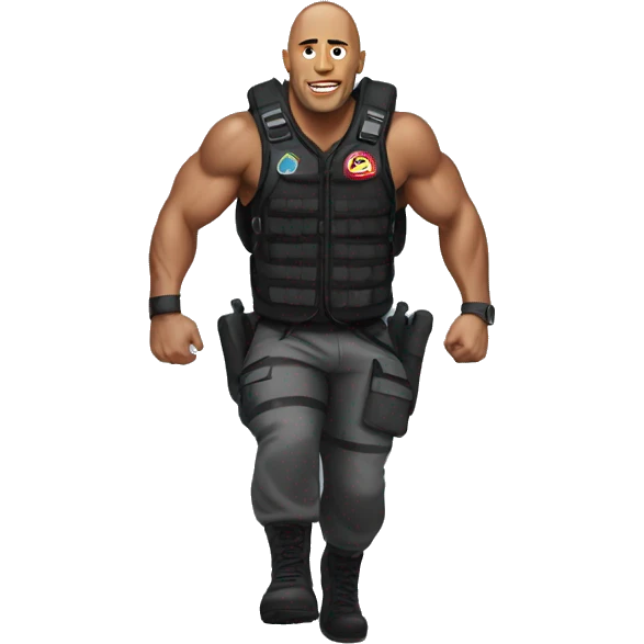 the rock wit a parachute on his back emoji