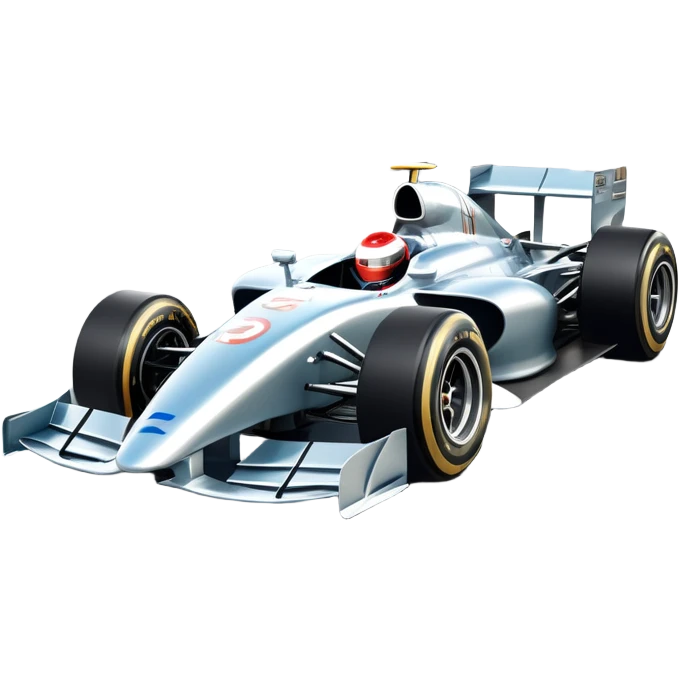 An icon showing a Formula 1 car racing down a track, with the vibrant speed and motion captured in the design. The background features a grand racing stadium with packed stands and winding turns, symbolizing the thrill of high-speed racing. Transparent background highlights the excitement. emoji