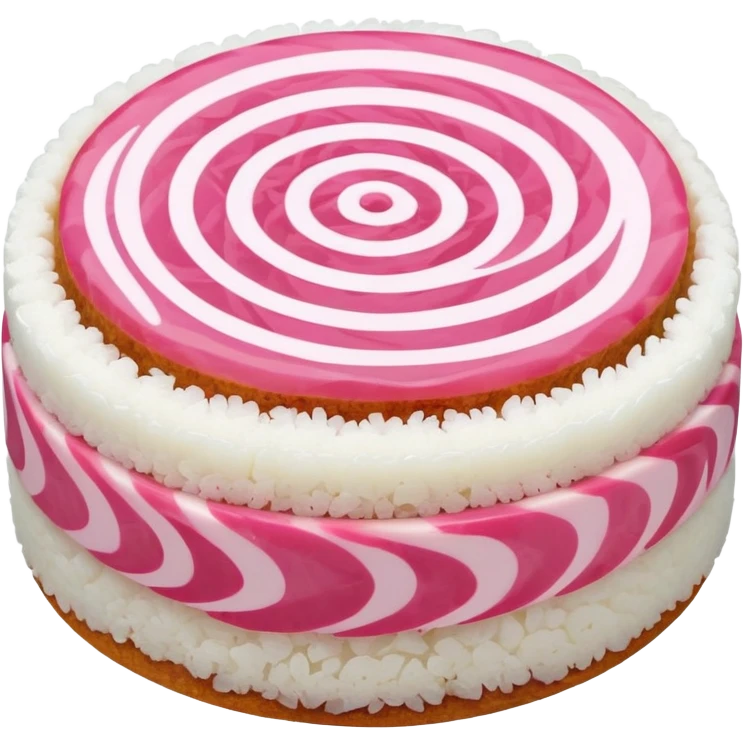fish cake with pink swirl, white base with pink spiral pattern, narutomaki, Japanese food emoji