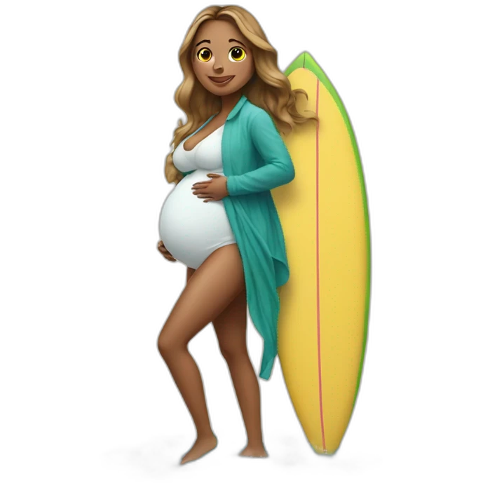 pregnant woman on a surf board emoji