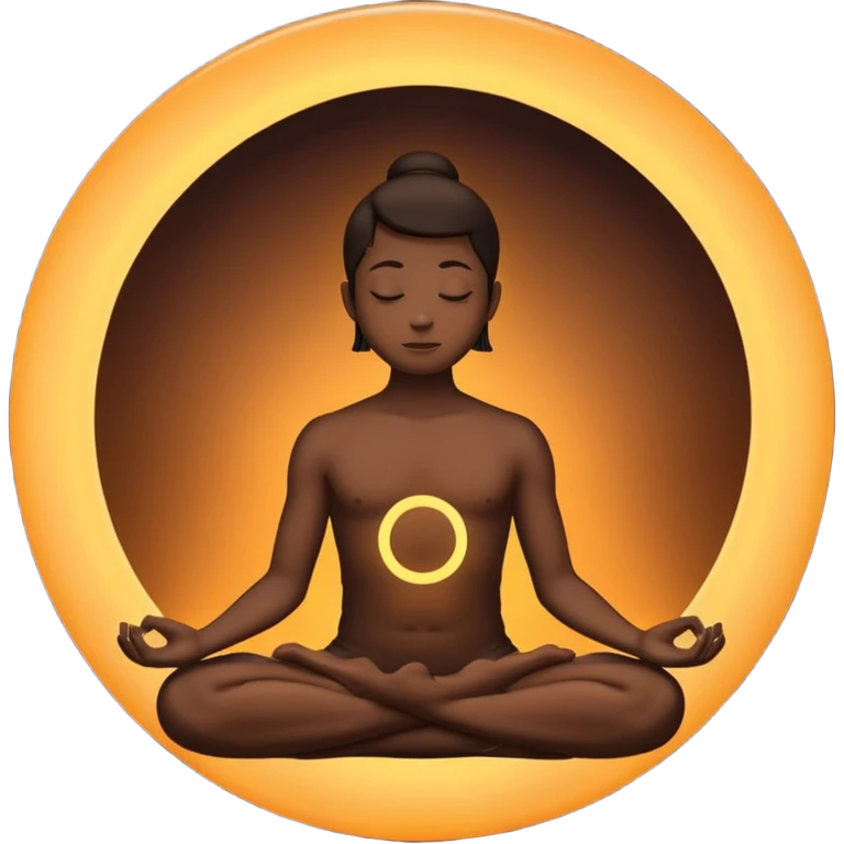 silhouette meditating inside a circle emoji