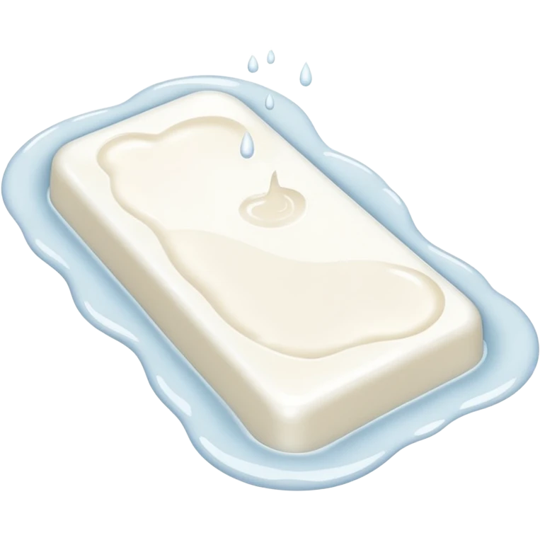 a small puddle of white and clear liquid emoji