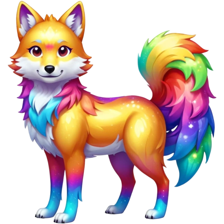 Colorful Shiny Fionbri-Falvie-sparkle-wolf-sona full body emoji