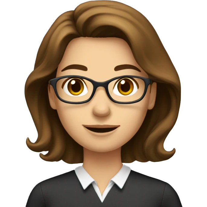 woman teacher with blackboard behind her brown hair emoji