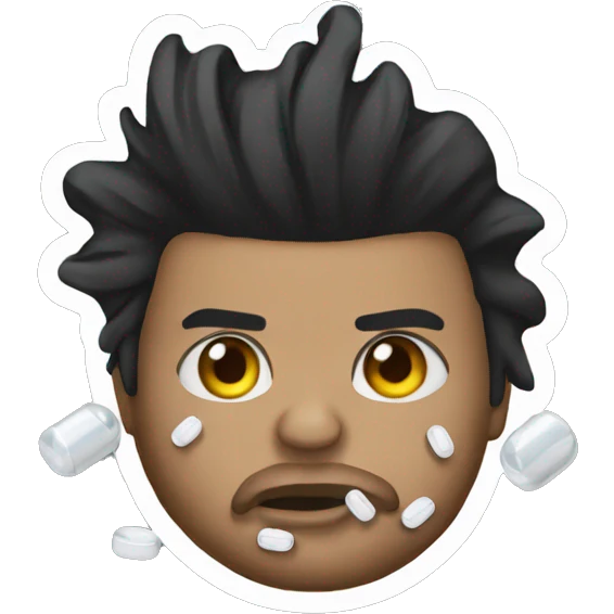 The Weeknd taking pills emoji
