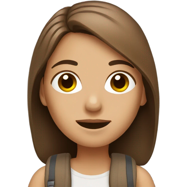 Travel girl brown hair  emoji