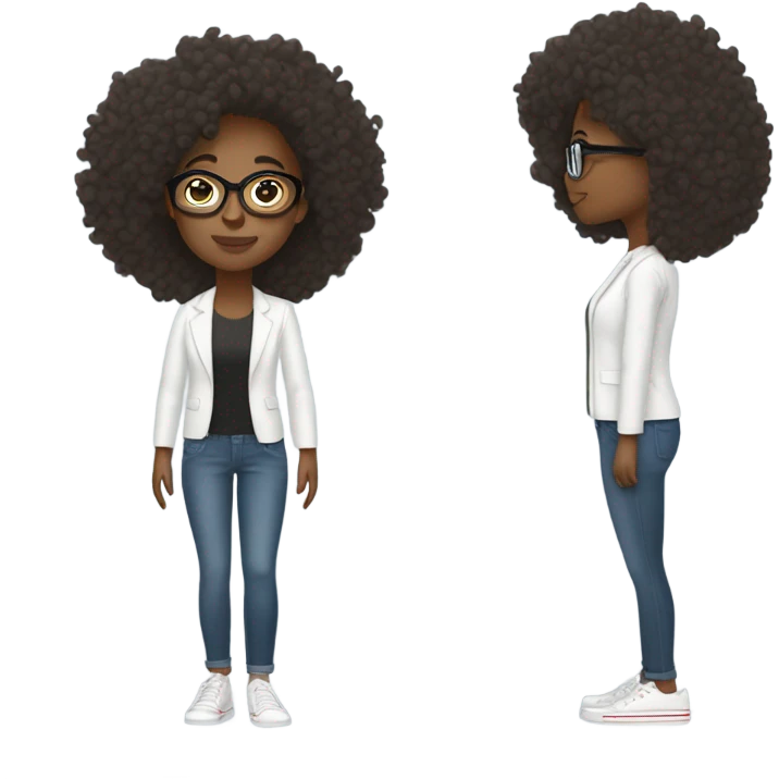 woman has a modern, minimalist look with natural hair, minimal makeup, and smart-casual outfits like jeans, blazers, and sneakers. She often wears a smartwatch or stylish glasses, balancing practicality and professionalism.






 emoji