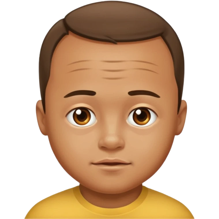 big fat man oiled up with down syndrome and a big forhead emoji