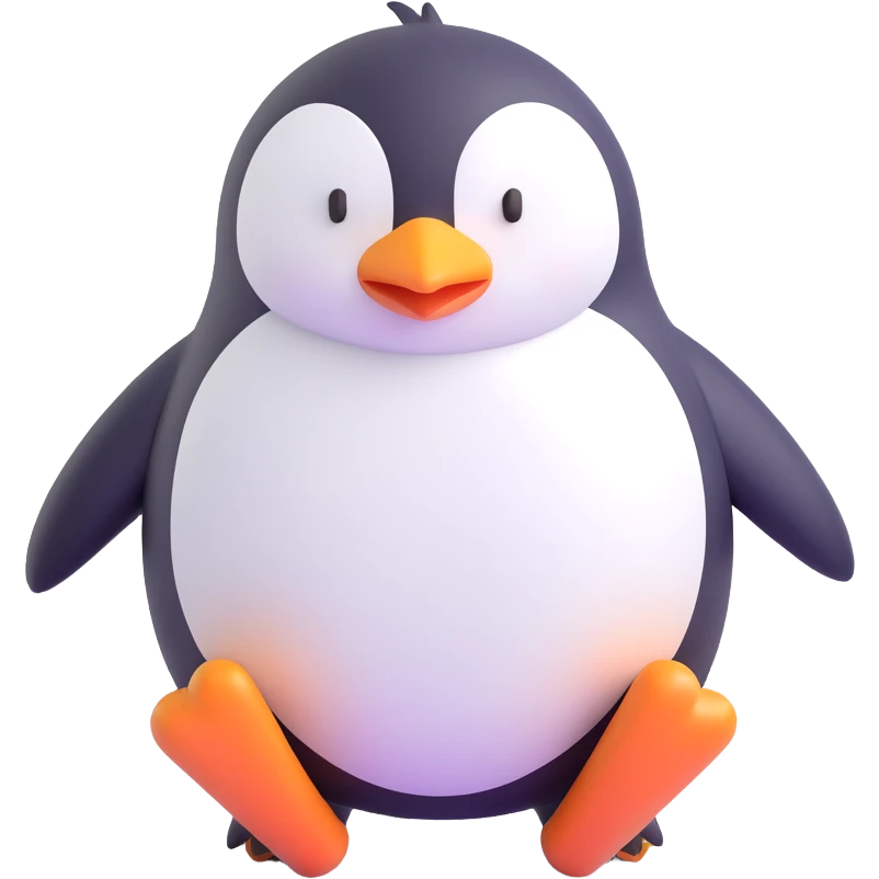 penguin exercising, 3D emoji style emoji