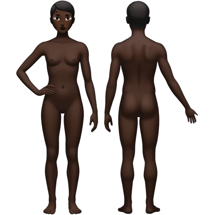 black abstract silhouette of a naked person emoji