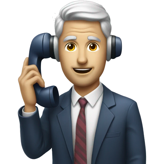 Man with Rotary Phone for a head emoji