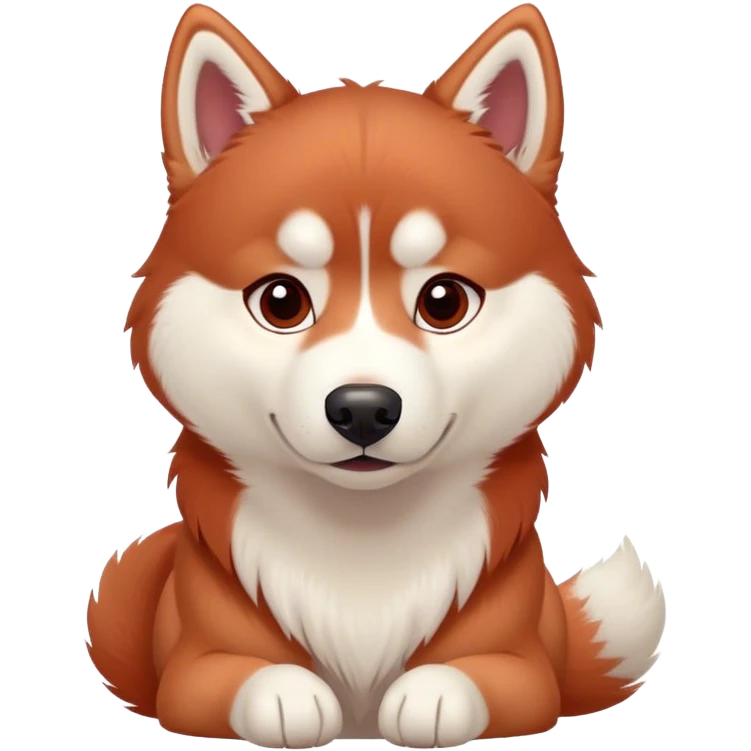 cute, disney-style red siberian husky emoji