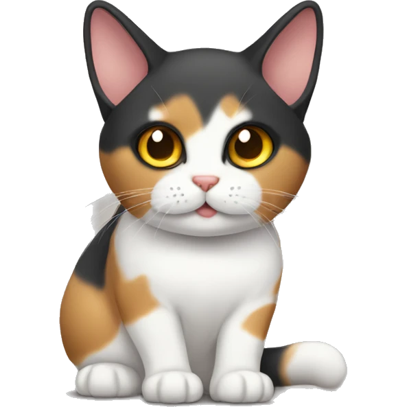 Tricolor fold-eared cat emoji
